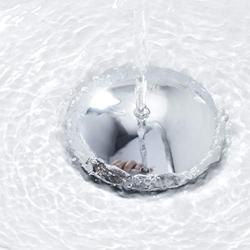 VOTON Chrome Sink Drain with Basket Stopper and Overflow Hole