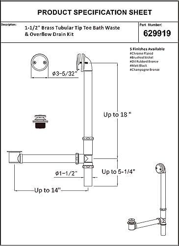 High-Quality 1-12 Brass Tubular Bath Drain Kit