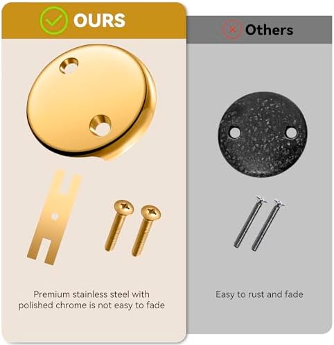 2-Hole Bathtub Overflow Cover Plate with Adapter Brushed Nickel
