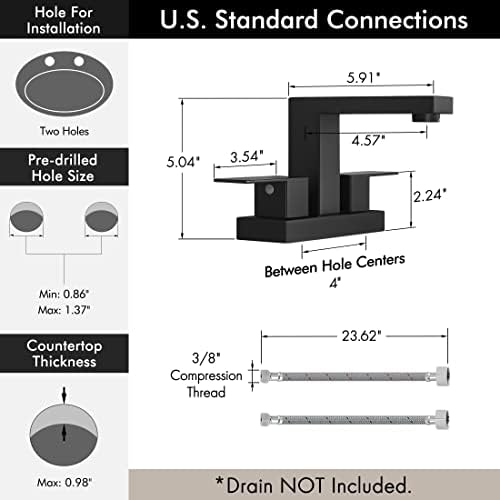 KES SinkDrain PopUp Stopper Black