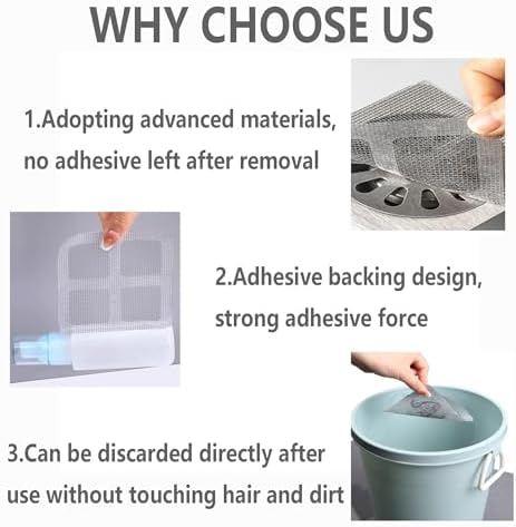 50PCS Disposable Shower Drain Hair Catcher for Kitchen Bathroom Sets