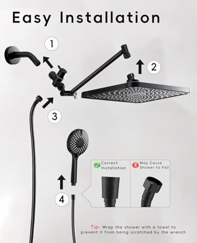 Rain Experience - Premium 122 Rainfall Handheld Shower Head with Anti-Clog Technology