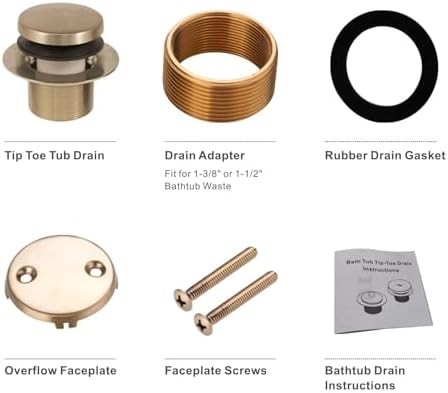 Sturdy Gold Brushed bathtub drain with easy installation