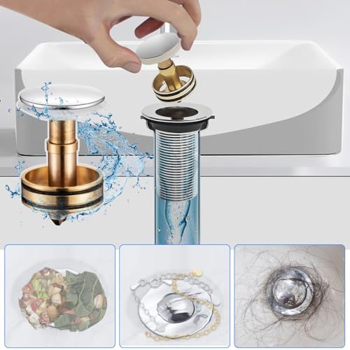 Bath Sink Drain Kit for 1-14 1-12 with Overflow Strainer