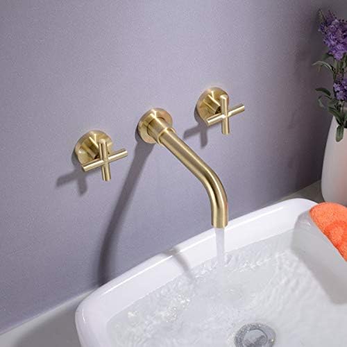 TRUSTMI Brushed Gold Bathroom Faucet with Pop Up Drain Bundle