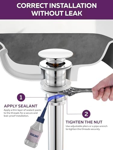 M ROSENFELD HOME 16-19 Chrome Bath Sink Drain No Overflow
