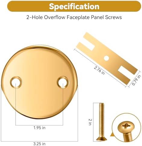 2-Hole Bathtub Overflow Cover Plate with Adapter Brushed Nickel