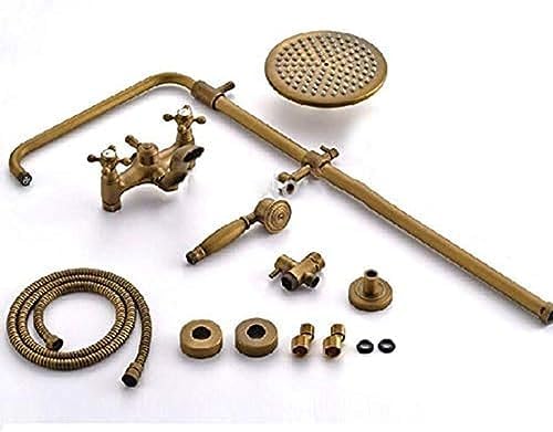 Antique Brass Faucet Set with Extendable Tube