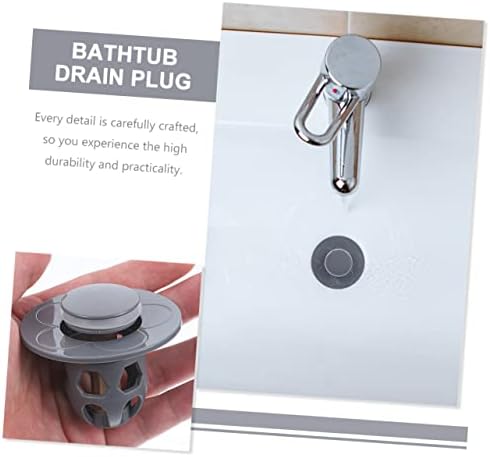 Bath Tub Drain Plug Set Copper Sink Stoppers for Clog Prevention Gray