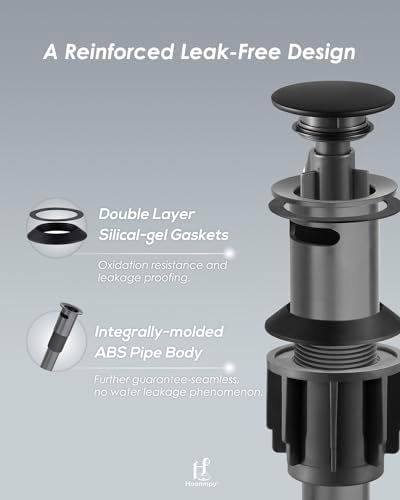 Matte Black Sink Drain Set with Overflow Protection