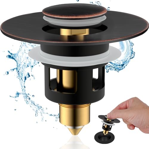 Hibbent All Metal Universal Bathroom Sink Stopper