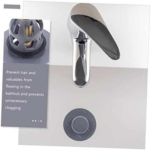 Bath Tub Drain Plug Set Copper Sink Stoppers for Clog Prevention Gray