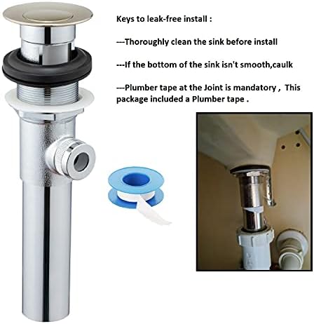 lbs Sink Drain Set with Lift Rod Overflow for Modern Bathroom Fixes