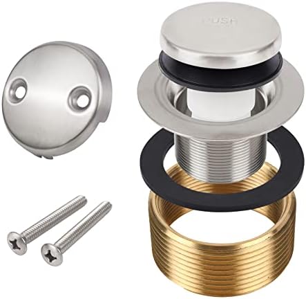 miniDownstat Brushed Nickel bathtub drain conversion kit