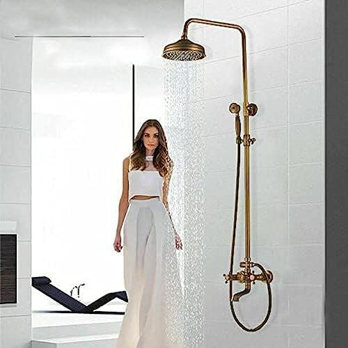 Antique Style Wall-Mounted Shower Faucet with 8-Inch Handles Unique Design