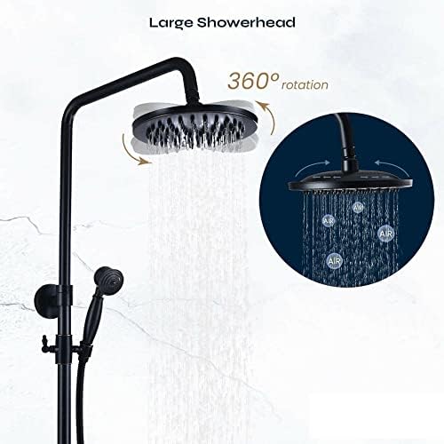 Rainfall shower system hand held sprayed 8-inch brass rain set