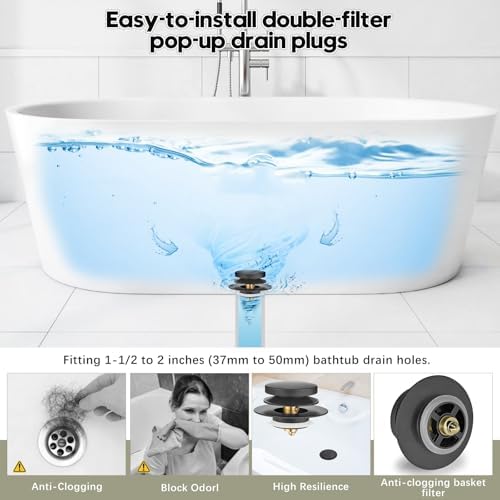 Washever Universal Bathtub Drain Stopper Kit