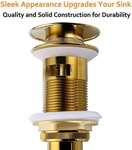 Angle Simple Gold Brass Sink Drain Stopper