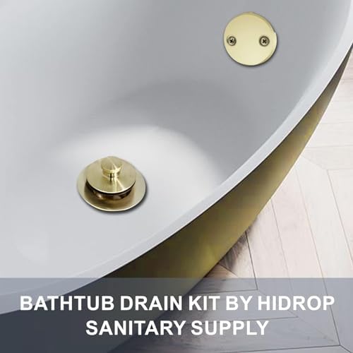 Solitaire Gold Brushed Tub Drain Kit for Bathtub Replacement