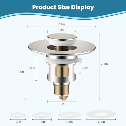 Hygie Rinse Universal 2 in 1 Bathroom Sink Stopper
