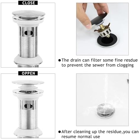 Stainless Steel Pop-Up Sink Drain with Strainer