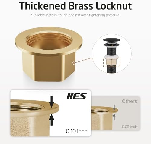 KES Matte Black Sink Drain with Anti-Clog Strainer
