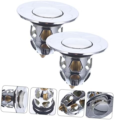 Copper bathtub drain plug Silver finish prevents clogging easy to use