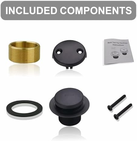 Black Bathtub Drain Conversion Kit for Bathroom Fixtures