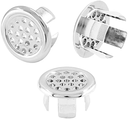 3-Pack Chrome Overflow Sink Drain Caps for Bathroom Basins