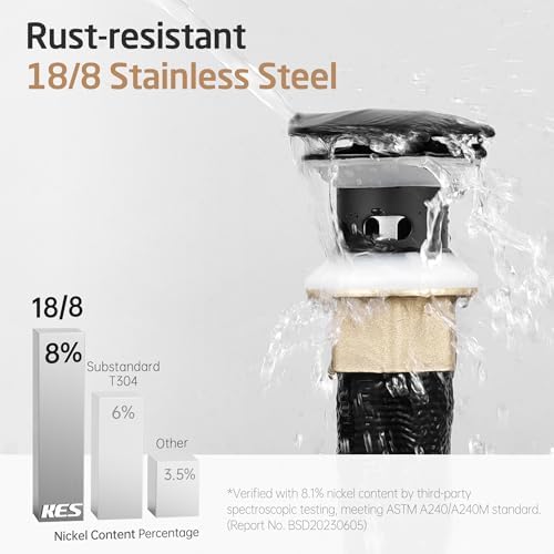 KES SinkDrain PopUp Stopper Black