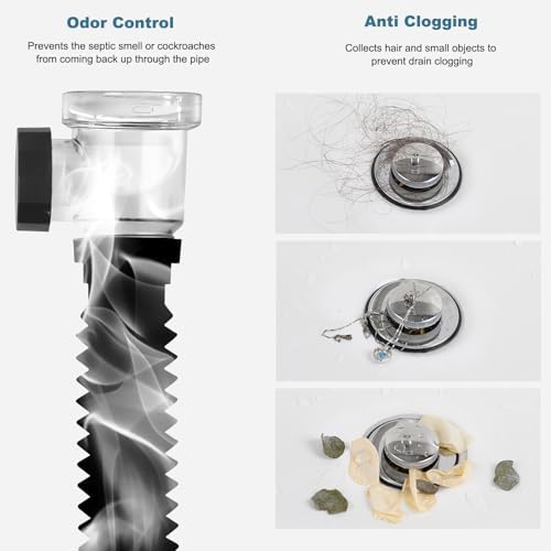 Bathroom Sink Drain Kit with P-Trap Pop Up Drain Stopper