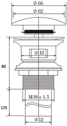 Vessel Sink Drain Stoppers Overflow Chrome Finish