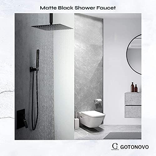 Sturdy 12 Square Ceiling Mount Shower Faucet with Dual Modes