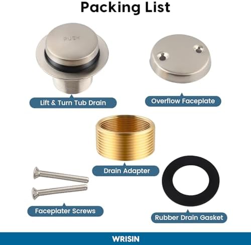 BRASS TUB DRAIN KIT OVERFLOW