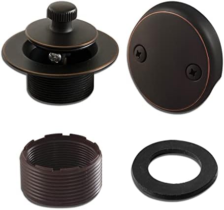 Lift and Turn Bathtub Drain Trim Kit 2-Hole Overflow Plate Venetian Bronze