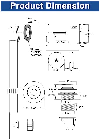 Perfect Fit Oil Rubbed Bronze Bathtub Drain Kit