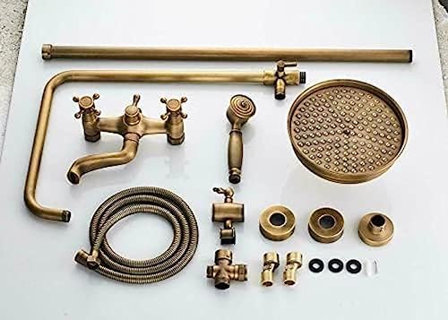 Antique Style Wall-Mounted Shower Faucet with 8-Inch Handles Unique Design