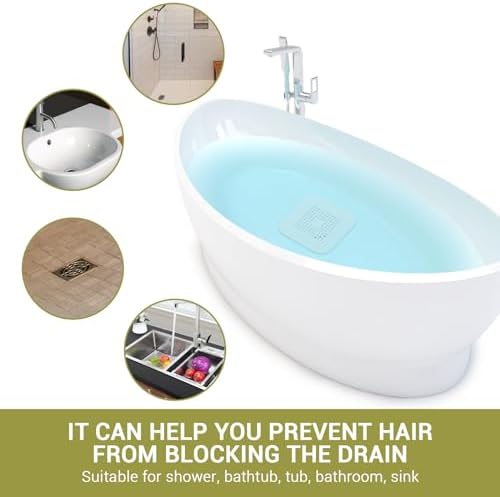 XYSM tub shower drain hair catcher easy to install 2-piece set