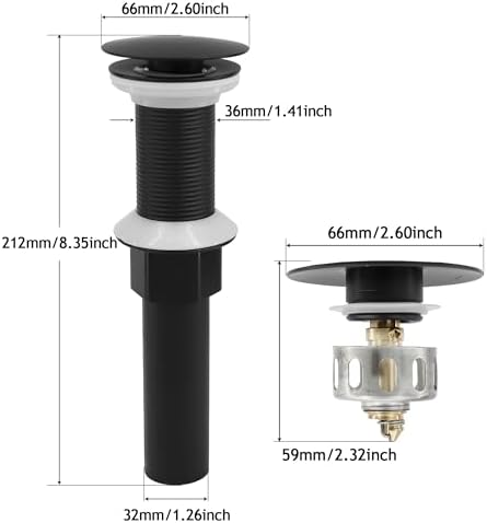 Premium Bathroom Sink Drain with Matte Black Finish