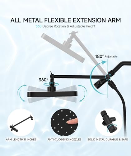 High-Pressure Dual Shower Head Set Rainfall Experience Luxurious Design Mat Black