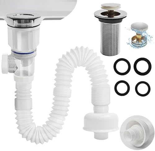 Bath Sink Drain Kit Effcient Drainage for 1-14 1-12 Drains
