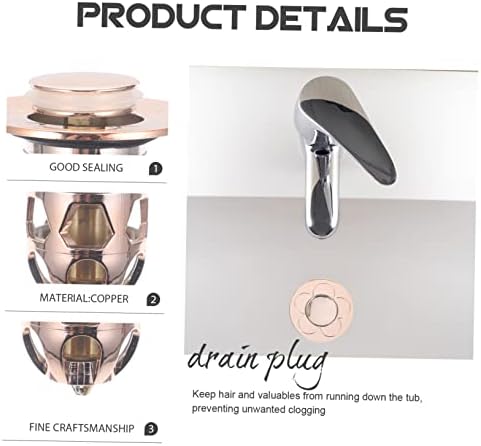 Angoily Copper Sink Drain Stopper 2-Pack for Bathroom Tub Use
