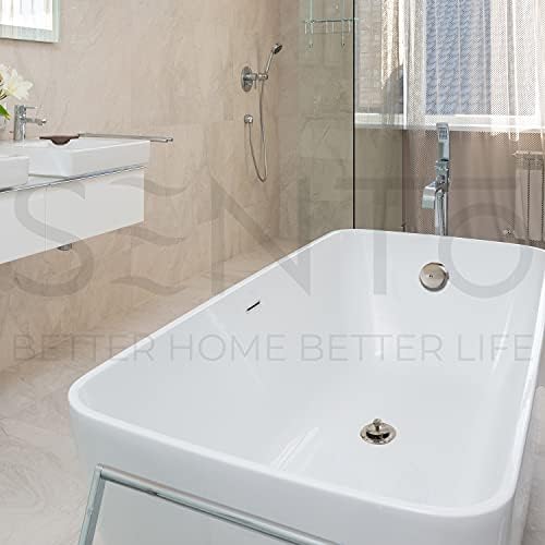 Chrome Lift and Turn Bathtub Drain Stopper Kit with Satin Nickel Finish