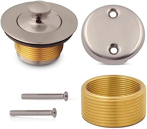 Lift and Turn Bathtub Drain Kit Brass Brushed Nickel
