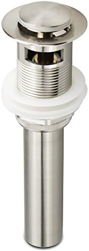 Experience Enhanced Bathroom with the Solid-Brass Vessel Faucet Drain in Brushed Nickel