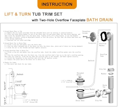 Durable yet stylish bathtub drain kit