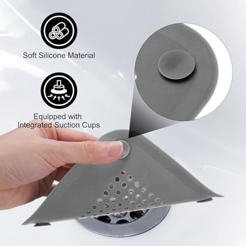 2pcs Silicone Hair Catcher for Shower Drain