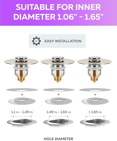 M ROSENFELD HOME Universal 2-In-1 Nickel Sink Stopper