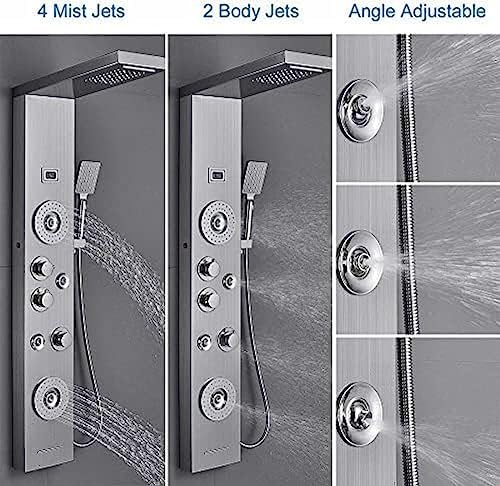 Luxury LED Rain Shower Faucet with Wall Mount 12-inch Handheld