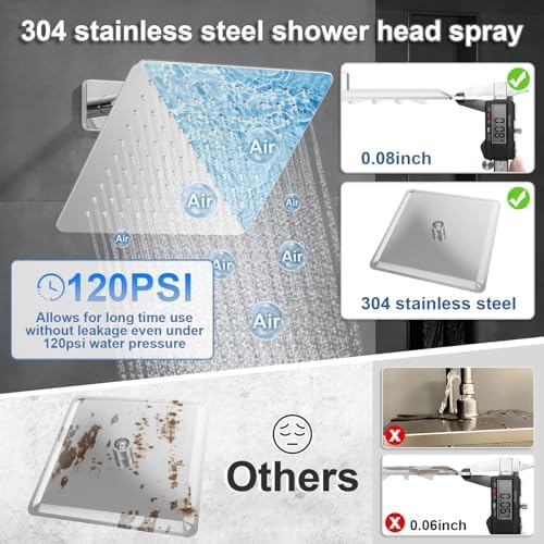 JQBQSModern Rain shower system with air technology 8 chrome Faucet set